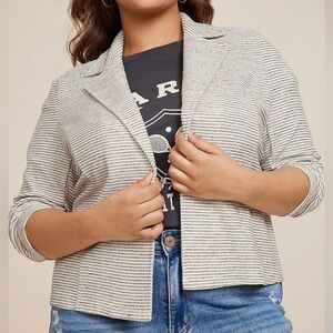 Maurices Textured Blazer in Cream and Black